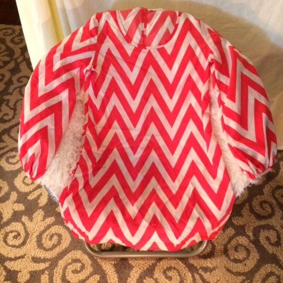 Peaches and Cream Chevron Retro Style Dress - Picture 2 of 8